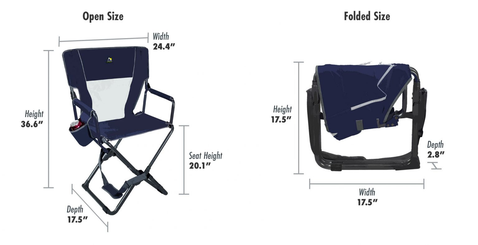 Xpress Director's Chair, Technical Specs, Size Dimensions