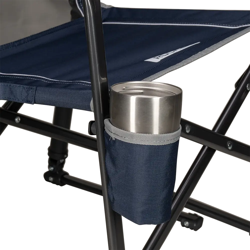 Cup holder attached to the indigo Freestyle Rocker.