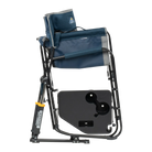 Folded GCI Outdoor Freestyle Rocker with attached side table and labeled armrest.