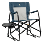 Freestyle Rocker with Side Table, Heathered Indigo, Front Table Open