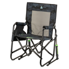 The front left side angle of the Stealth Camo Stowaway Rocker. 