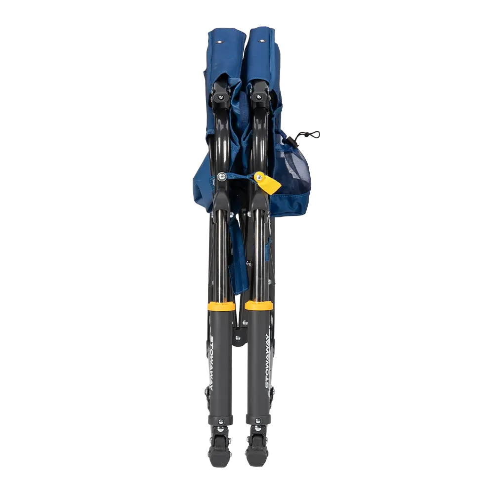 Folded view of the Soft Navy Stowaway Rocker. 