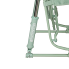 Spring-Action shocks on the Pastel Green Stowaway Rocker. 