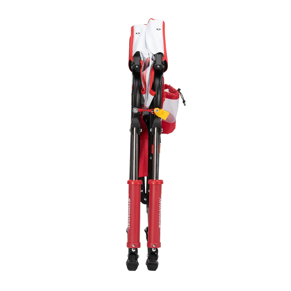 Folded view of the Baseball Stowaway Rocker. 