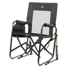 The front left side angle of the Tailgater Dark Charcoal Stowaway Rocker. 