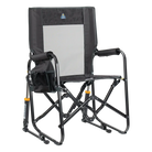 The front right side angle of the Tailgater Dark Charcoal Stowaway Rocker. 