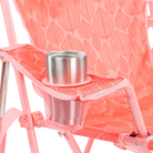 Kickback Rocker, Soft Pink Leaf, Cup Holder Detail