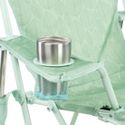 Kickback Rocker, Pastel Green Leaf, Cup Holder Detail