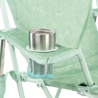 Kickback Rocker, Pastel Green Leaf, Cup Holder Detail