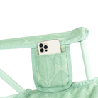 Kickback Rocker, Pastel Green Leaf, Phone Pocket Detail