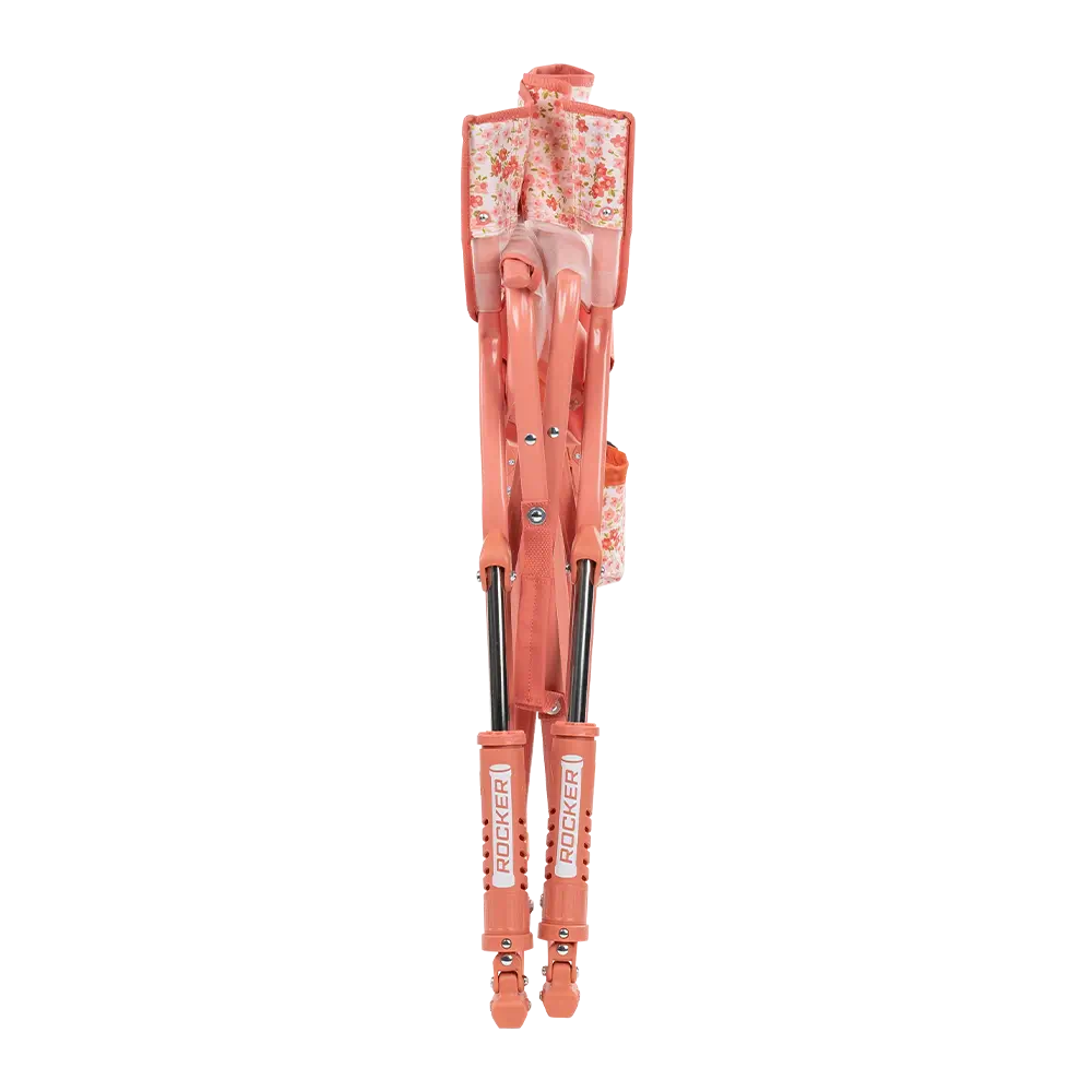 Collapsed freestyle rocker elite in pink sundress.