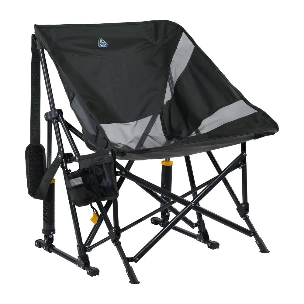 Front right view of the Dark Charcoal Pod Rocker Elite.