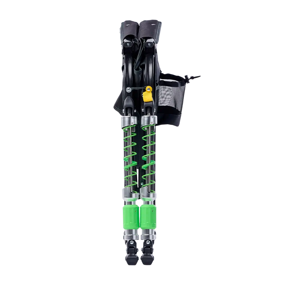 Folded view of the Heathered Charcoal Stowaway Rocker. 