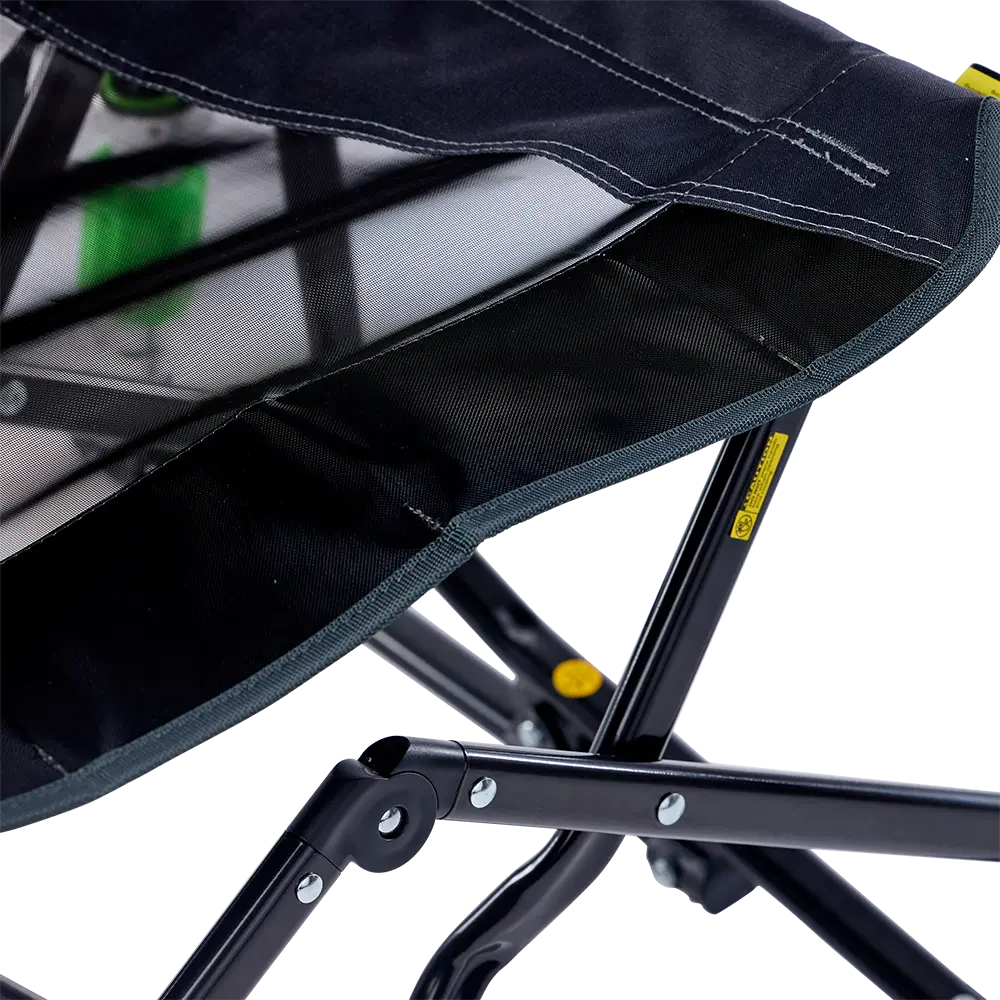 Infinity Comfort Edge Seat on the Heathered Charcoal Stowaway Rocker. 