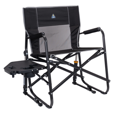 Freestyle Rocker XL with Side Table, Black, Table Out Front