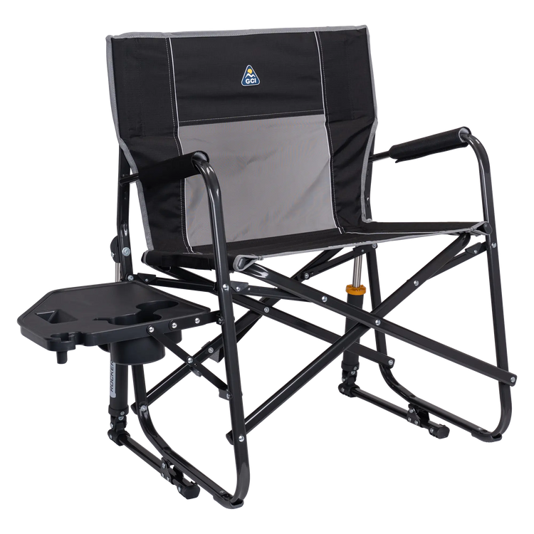 Freestyle Rocker XL with Side Table, Black, Table Out Front