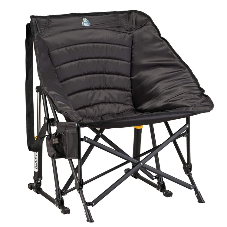 Puff Rocker, Black, Front Right Angle