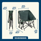 Hunter Puff Rocker dimensions overview. 
