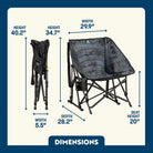 Stealth Camo Puff Rocker dimensions overview. 