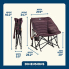 Amethyst Puff Rocker dimensions overview. 