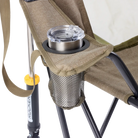 Cup holder and armrest of the Heathered Age Fatigue Comfort Pro Rocker XL. 