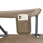 Phone holder and arm rest of the Heathered Age Fatigue Comfort Pro Rocker XL. 