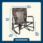 Firepit Rocker Old School Camo Dimensions Overview
