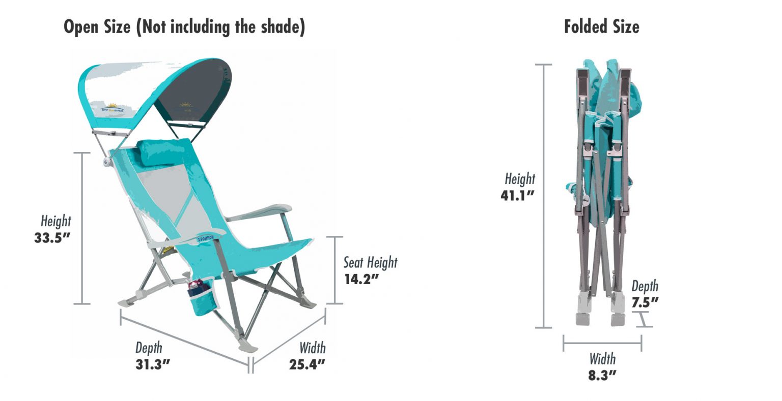 SunShade Recliner, Technical Specs, Size Dimensions