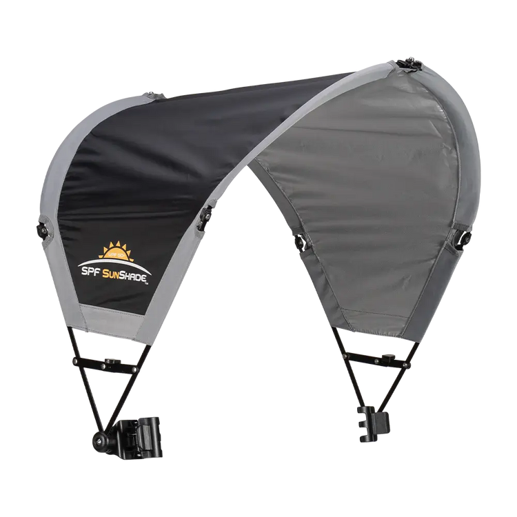 Front angle of the black sunshade accessory. 