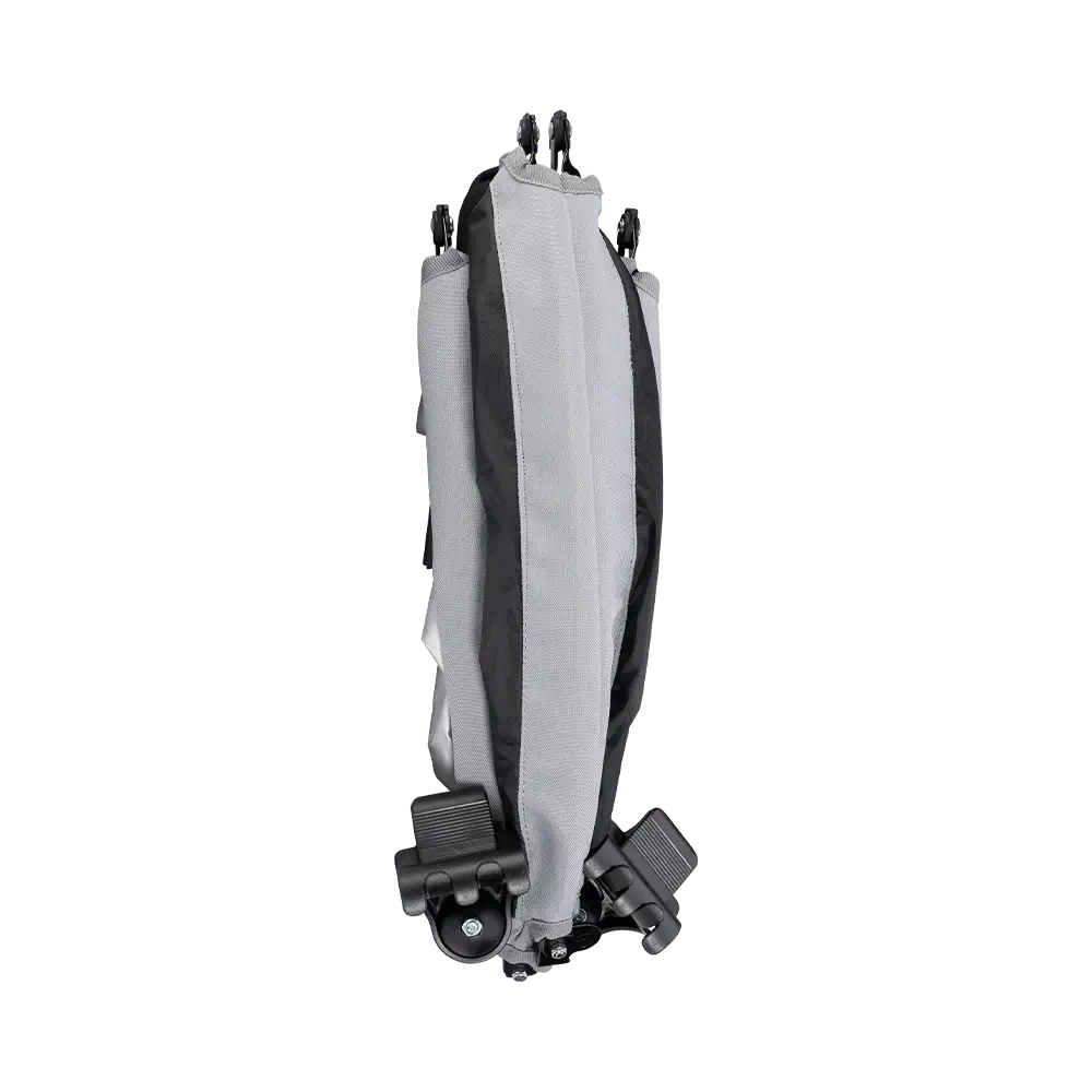 A folded angle of the black sunshade accessory. 