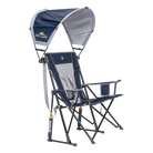 A indigo sunshade accessory attached to a comfort pro rocker. 
