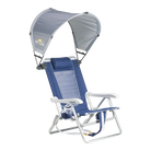 A mercury sunshade accessory attached to a backpack beach chair. 