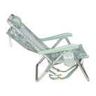 Backpack Beach Chair, Floral Pastel Green, Right Side Reclined
