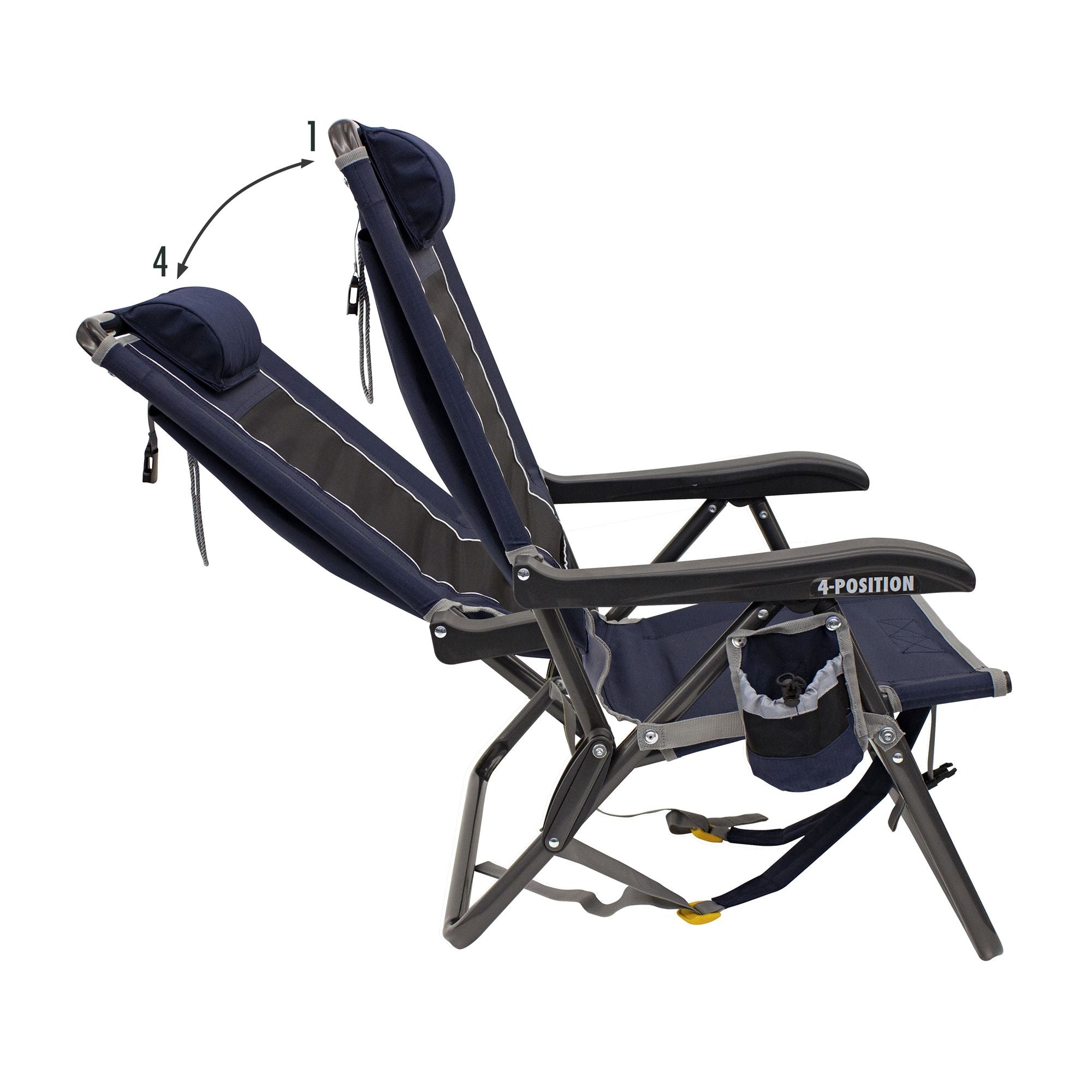 Backpack Event Chair, Indigo, Recline