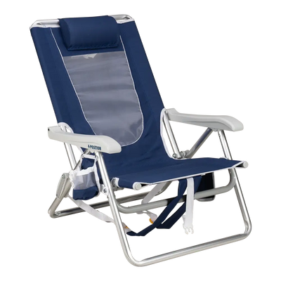 Backpack Beach Chair, Nautical Blue, Front Right Angled