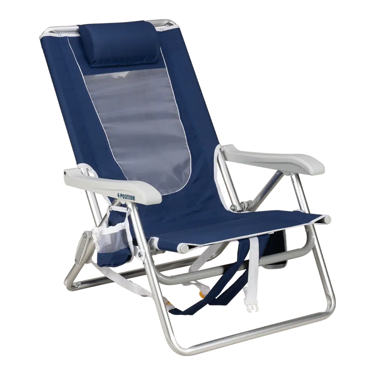Backpack Beach Chair, Nautical Blue, Front Right Angled