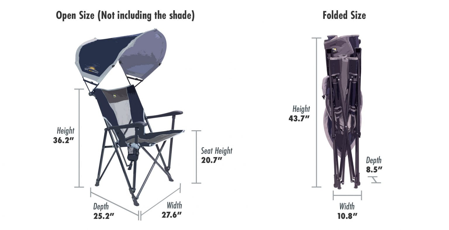 SunShade Eazy Chair, Technical Specs, Size Dimensions