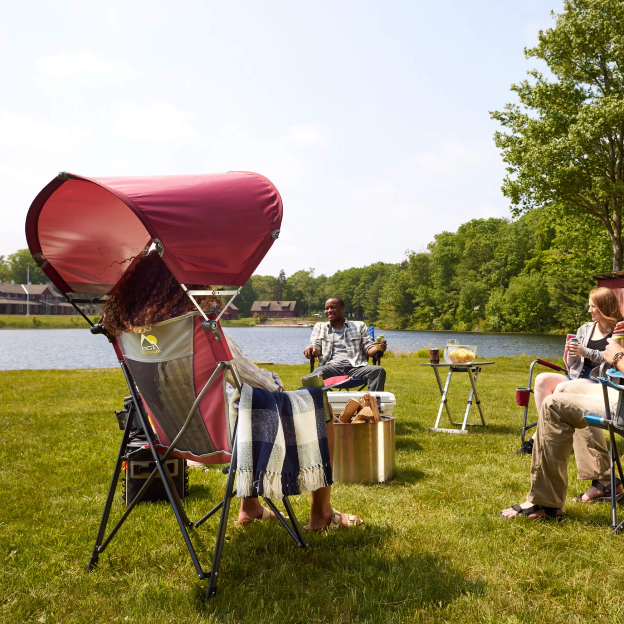 Folding chairs with canopy best sale