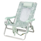 Backpack Beach Chair, Floral Pastel Green, Front Left Angled