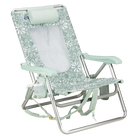 Backpack Beach Chair, Floral Pastel Green, Front Right Angled