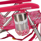 Backpack Beach Chair, Floral Sport Pink, Cup Holder Detail