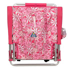 Backpack Beach Chair, Floral Sport Pink, Back Folded