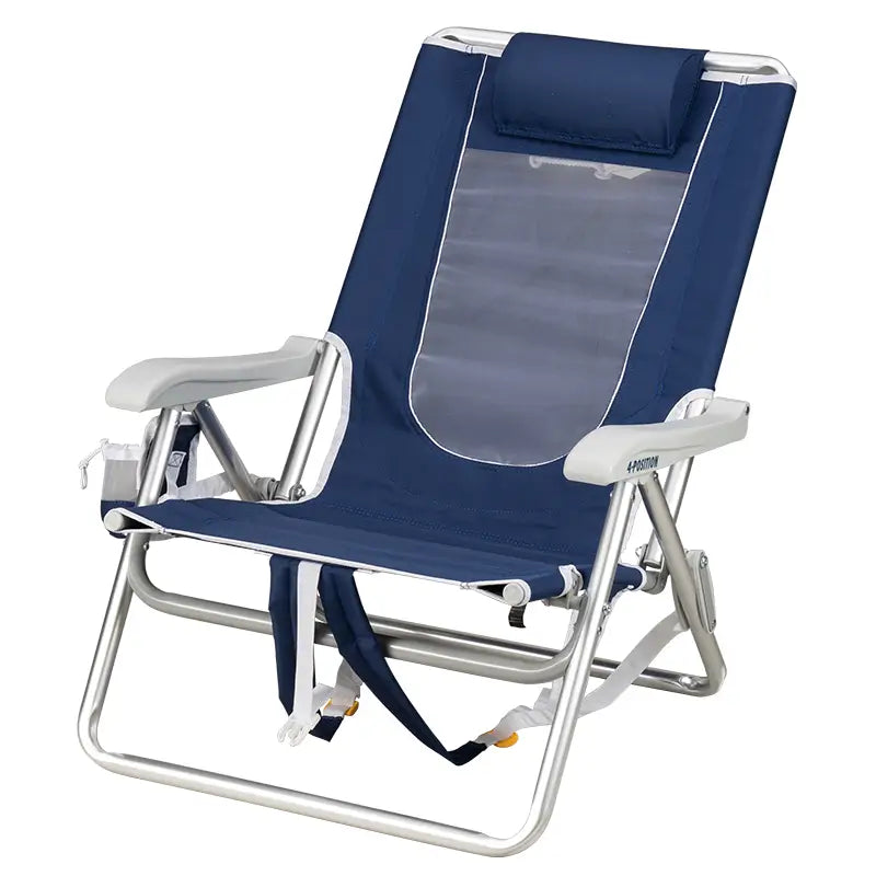 Backpack Beach Chair, Nautical Blue, Front Left Angled