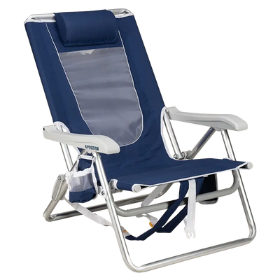 Backpack Beach Chair, Nautical Blue, Front Right Angled