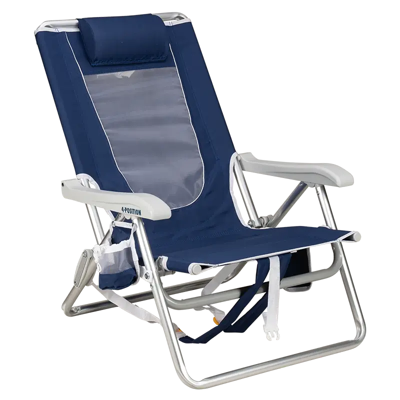 Backpack Beach Chair, Nautical Blue, Front Right Angled