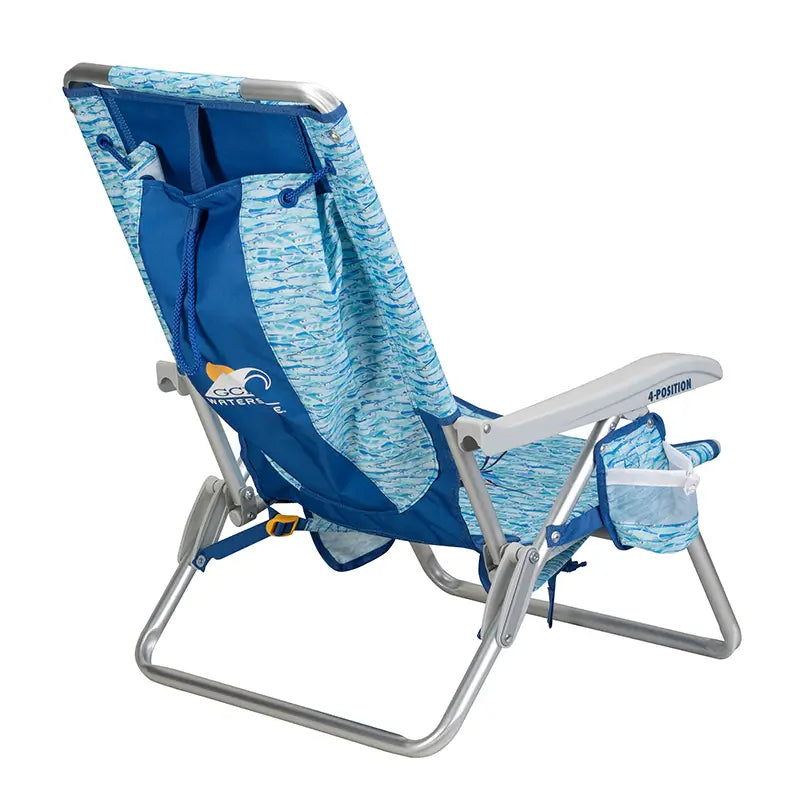 Backpack Beach Chair, Guy Harvey Baitwall, Back Angled