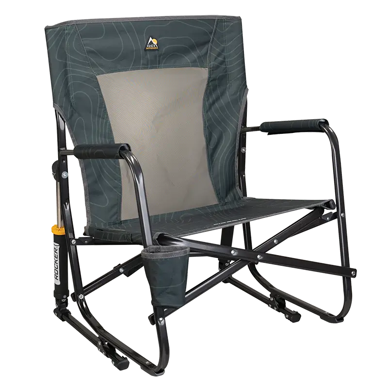 FirePit Rocker, Hunter Topo, Front Right Angled