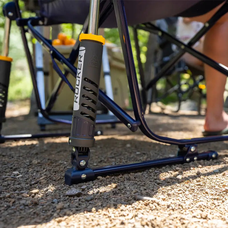 Close-up of the Freestyle Rocker Elite’s rocking mechanism with durable metal construction.