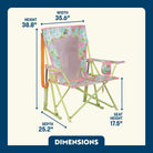 Floral Comfort Pro Rocker with cupholder showing the dimensions.