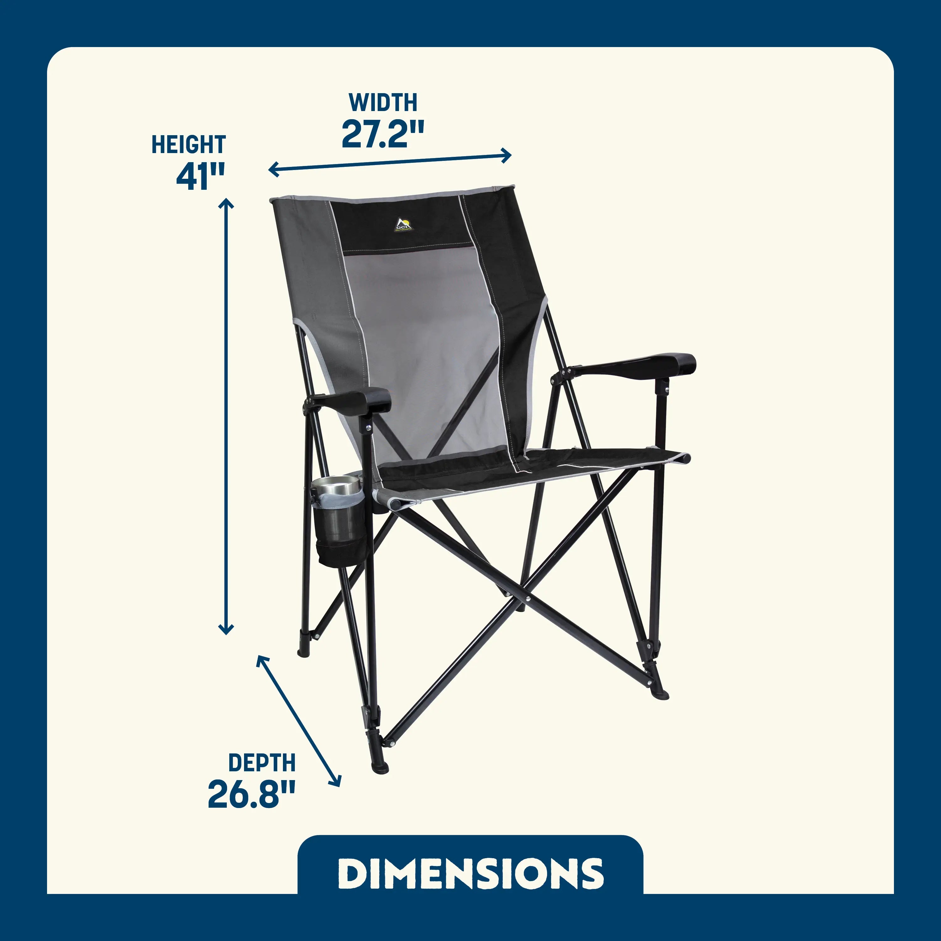 Black Eazy Chair XL dimension overview